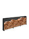 Relaxdays Raft Metalic De Depozitare Lemne 110x29x32cm Negru