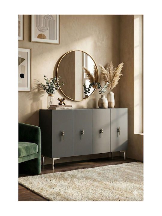 Wooden Sideboard Gray 120x32x75cm