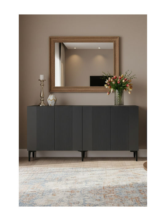 Bufet Din Lemn Gri 150x32x75cm