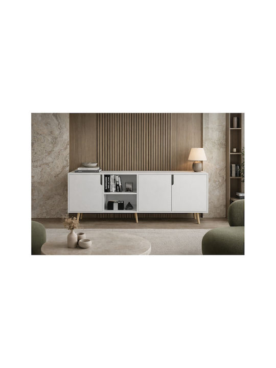 SteweHome Sideboard Holz 180x45x80cm Mehrfarbig