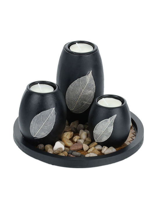 Relaxdays Suport Pentru Lumânări În Culoare Neagră 13.5x19.5cm