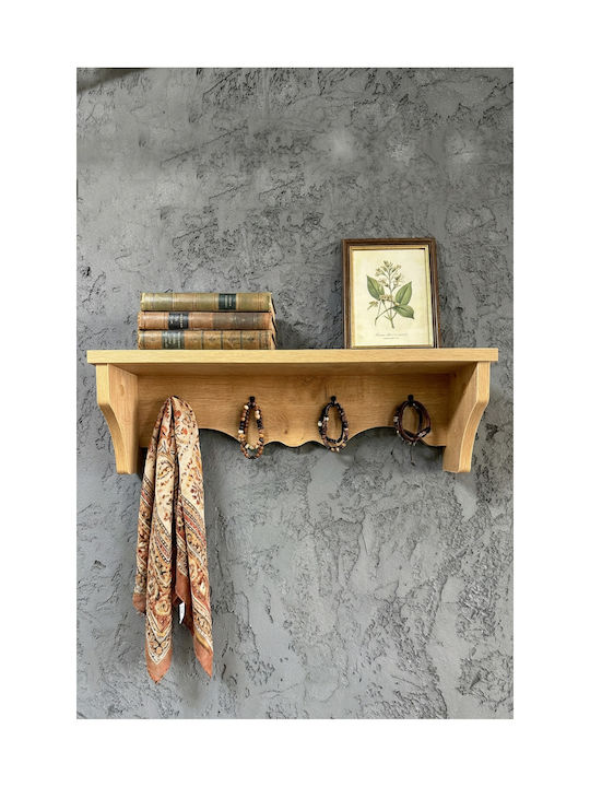SteweHome Wooden Wall Hanger Brown 60x14x14cm