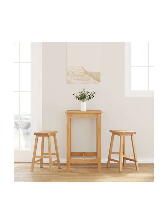 Bar Stools Wooden Natural 2 Pieces 44.5x35x60cm