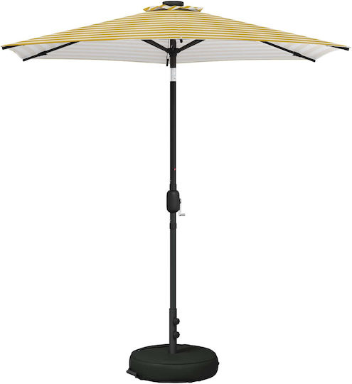 Garten- und Terrassen-Sonnenschirm Boden Rundschreiben Aluminium Gelbe mit Basis & LEDs Φ2.3m