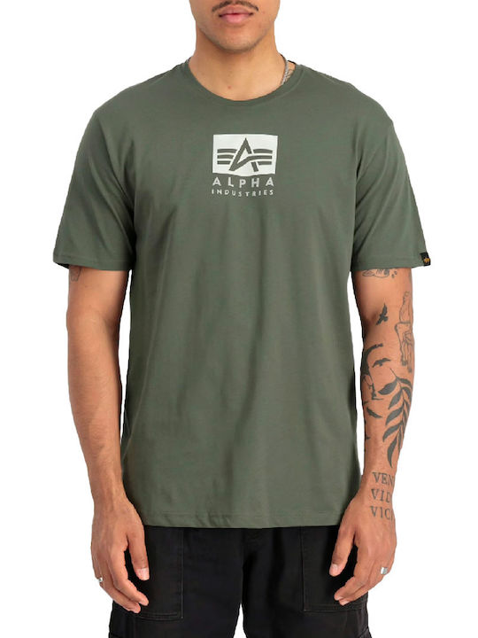 Alpha Industries Tricou Logo T Verde Închis
