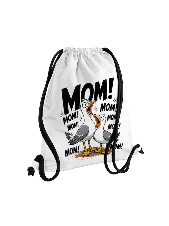 Koupakoupa Mom! Το Κάλεσμα Των Γλάρων Τσάντα Πλάτης Γυμναστηρίου Λευκή