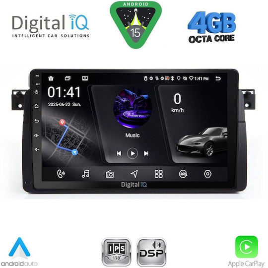 Digital IQ Ηχοσύστημα Αυτοκινήτου για BMW E46 1998-2005 (Bluetooth/USB/WiFi/GPS/Apple-Carplay/Android-Auto) με Οθόνη Αφής 9"