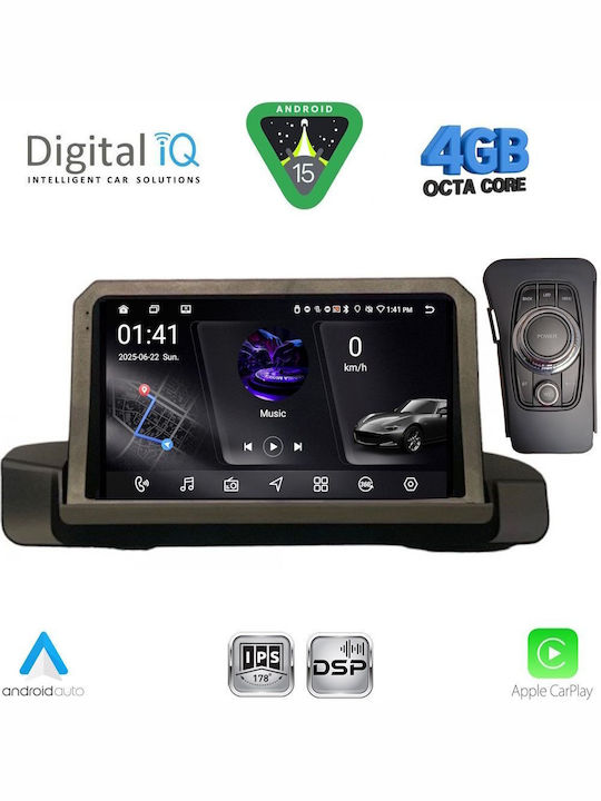 Digital IQ Car Audio System for BMW Series 3 2005-2012 Bluetooth USB WiFi GPS Apple CarPlay Android Auto with 9" Touch Screen