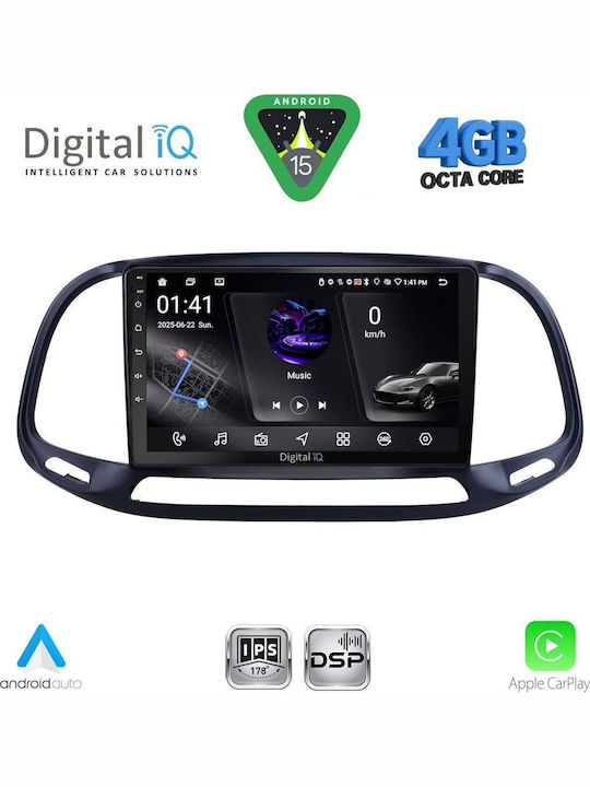 Digital IQ Car Audio System for Opel Combo Fiat Doblo 2015-2018 Bluetooth USB WiFi GPS Apple CarPlay Android Auto with 9" Touch Screen