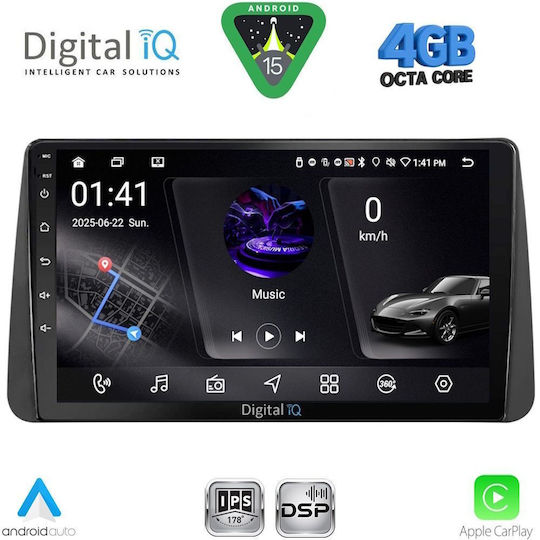 Digital IQ Car Audio System for Fiat Tipo 2018-2023 (Bluetooth/USB/WiFi/GPS/Apple CarPlay/Android Auto) with 9" Touch Screen