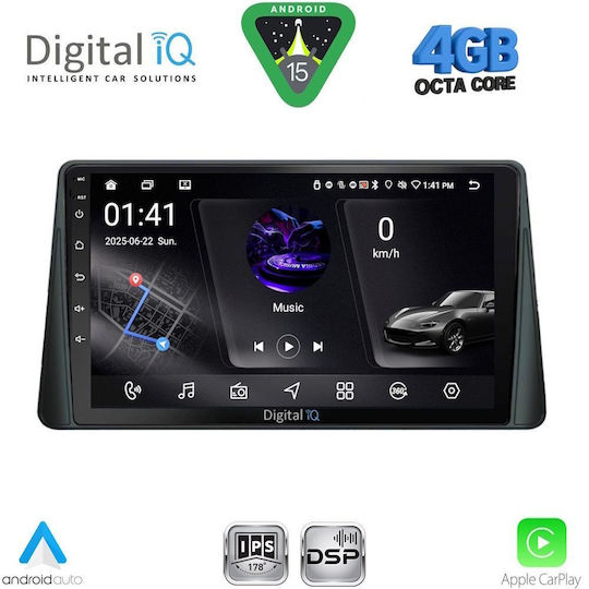 Digital IQ Ηχοσύστημα Αυτοκινήτου για Ford Focus 2019 (Bluetooth/USB/WiFi/GPS/Apple-Carplay/Android-Auto) με Οθόνη Αφής 9"