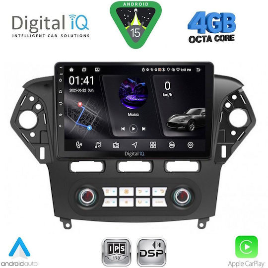 Digital IQ Car Audio System for Ford Mondeo 2011-2013 with Clima (Bluetooth/USB/WiFi/GPS/Apple CarPlay/Android Auto) with 10" Touch Screen