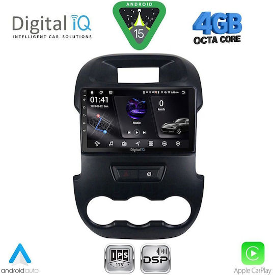 Digital IQ Car Audio System for Ford Ranger 2011-2015 Bluetooth USB WiFi GPS Apple CarPlay Android Auto with 9" Touch Screen