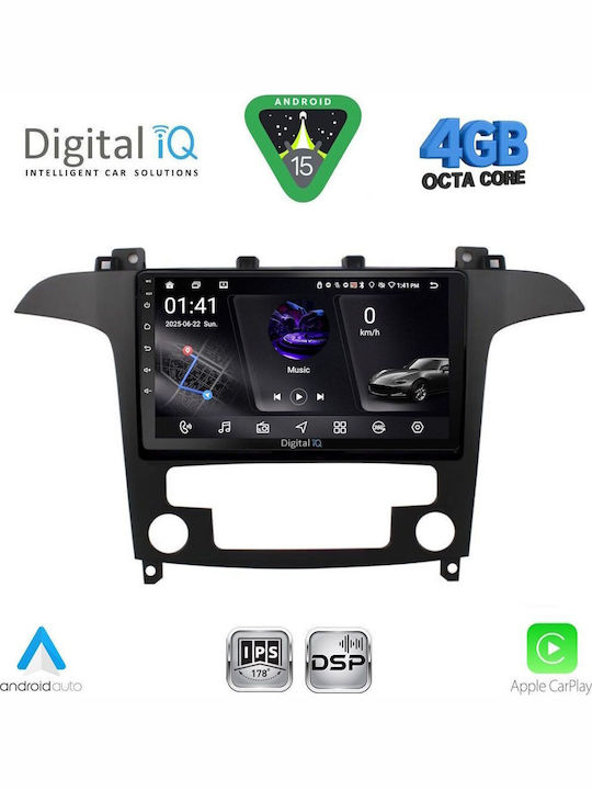Digital IQ Car Audio System for Ford S-Max 2006-2014 with Clima (Bluetooth/USB/WiFi/GPS/Apple CarPlay/Android Auto) with 9" Touch Screen
