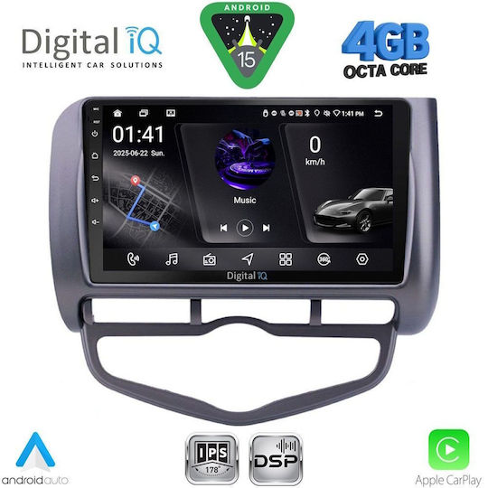 Digital IQ Car Audio System for Honda Jazz 2002-2008 with Clima (Bluetooth/USB/WiFi/GPS/Apple CarPlay/Android Auto) with 9" Touch Screen