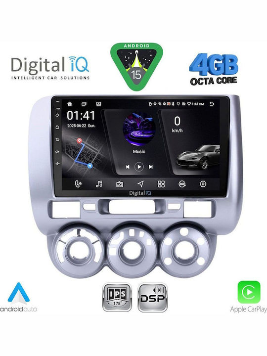 Digital IQ Car Audio System for Honda Jazz 2002-2008 with A/C (Bluetooth/USB/WiFi/GPS/Apple CarPlay/Android Auto) with 9" Touch Screen