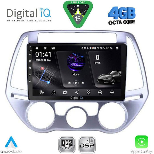 Digital IQ Ηχοσύστημα Αυτοκινήτου για Hyundai i20 2008-2012 με A/C (Bluetooth/USB/WiFi/GPS/Apple-Carplay/Android-Auto) με Οθόνη Αφής 9"