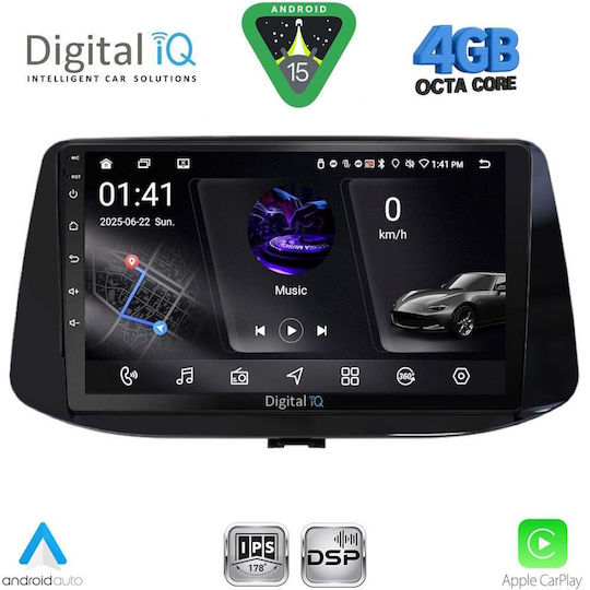 Digital IQ Car Audio System for Hyundai i30 2018 (Bluetooth/USB/WiFi/GPS/Apple CarPlay/Android Auto) with 9" Touch Screen