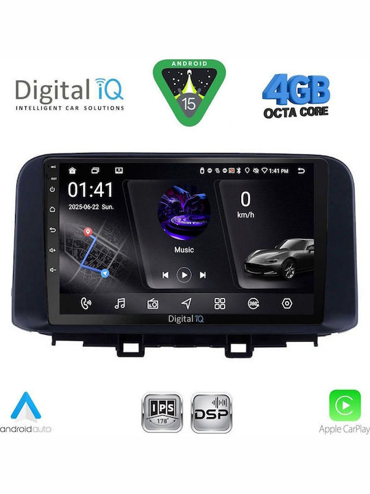 Digital IQ Car Audio System for Hyundai Kona 2017-2023 (Bluetooth/USB/WiFi/GPS/Apple CarPlay/Android Auto) with 10" Touch Screen