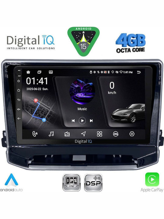 Digital IQ Auto-Audiosystem für Jeep Compass 2022 mit Klima (Bluetooth/USB/WiFi/GPS/Apple CarPlay/Android Auto) mit 10" Touchscreen
