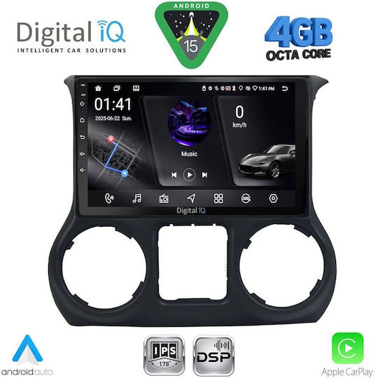 Digital IQ Ηχοσύστημα Αυτοκινήτου για Jeep Wrangler 2014-2017 (Bluetooth/USB/WiFi/GPS/Apple-Carplay/Android-Auto) με Οθόνη Αφής 10"