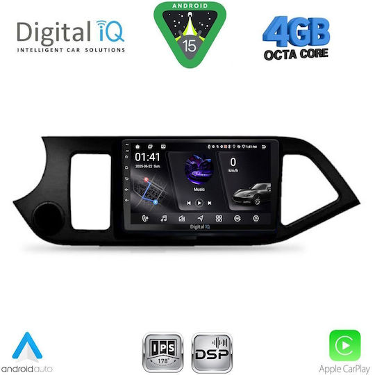Digital IQ Car Audio System for Kia Picanto 2011-2017 (Bluetooth/USB/WiFi/GPS/Apple CarPlay/Android Auto) with 9" Touch Screen
