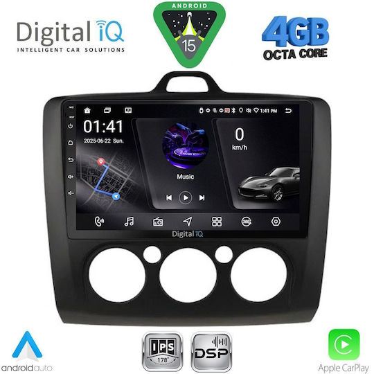 Digital IQ Car Audio System for Ford Focus 2005-2012 with A/C Bluetooth USB WiFi GPS Apple CarPlay Android Auto with 9" Touch Screen