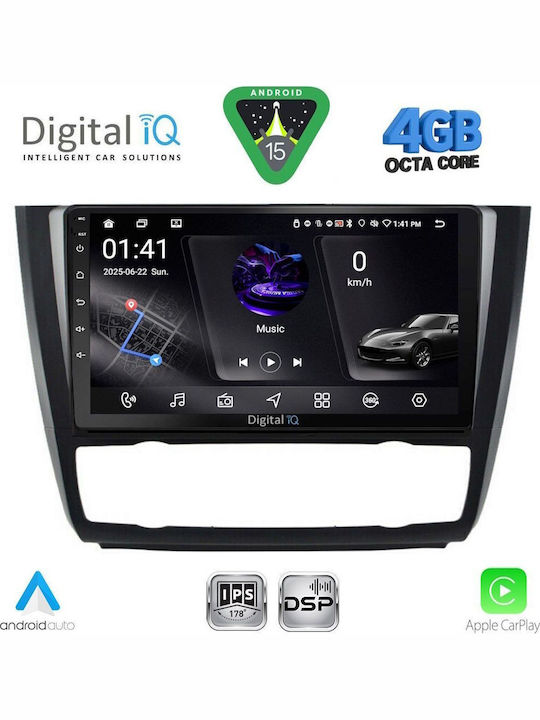 Digital IQ Car Audio System for BMW Series 1 2004-2013 with Clima Bluetooth USB WiFi GPS Apple CarPlay Android Auto with 9" Touch Screen