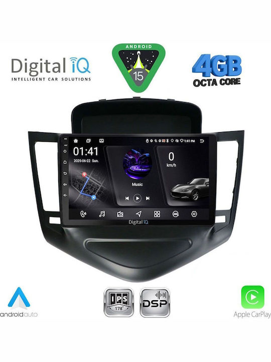 Digital IQ Car Audio System for Chevrolet Cruze 2008-2012 with Clima (Bluetooth/USB/WiFi/GPS/Apple CarPlay/Android Auto) with 9" Touch Screen
