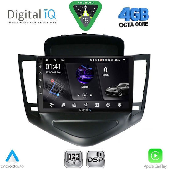 Digital IQ Car Audio System for Chevrolet Cruze 2008-2012 with Clima (Bluetooth/USB/WiFi/GPS/Apple CarPlay/Android Auto) with 9" Touch Screen