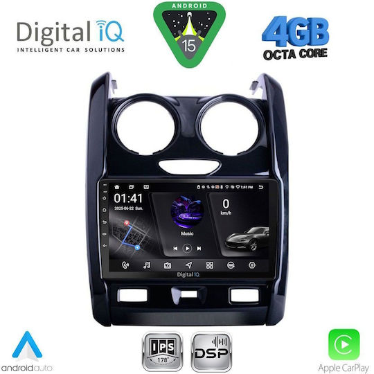 Digital IQ Car Audio System for Dacia Duster 2012-2019 Bluetooth USB WiFi GPS Apple CarPlay Android Auto with 9" Touch Screen