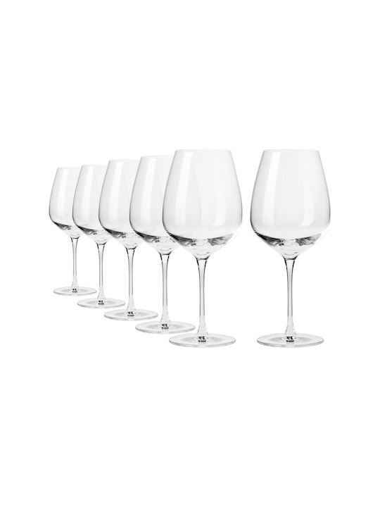 Krosno Set Glasses for White and Red Wine Crystal Goblets 810ml 6 Pieces