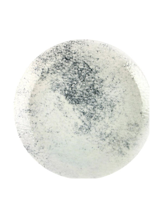 Porland Rundes Servierplatte aus Porzellan Grau 31cm