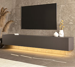 Έπιπλο TV Επιτοίχιο με Φωτισμό Led Γκρι 240x31x28εκ.