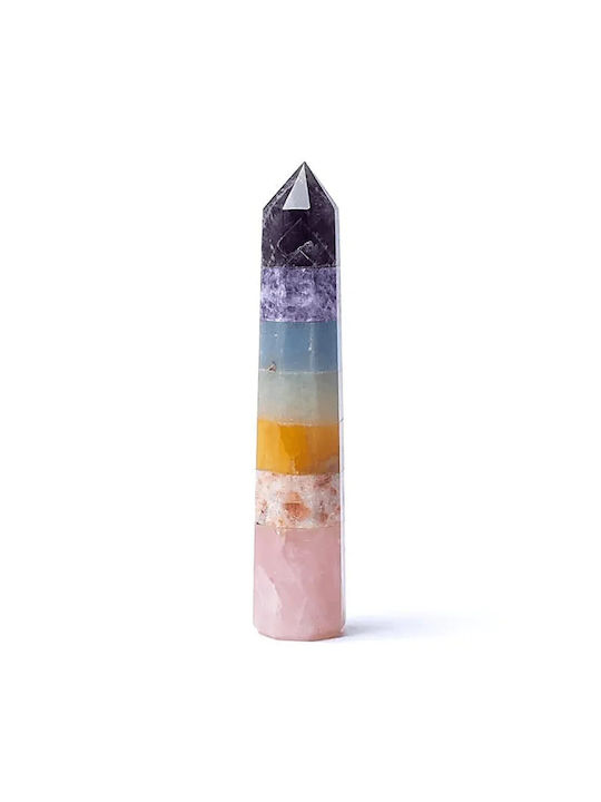 Reiki Obelisk 7 Semi-Precious Rainbow Stones ±10cm