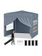Costway Garten Gazebo mit LEDs Grau 3x3m