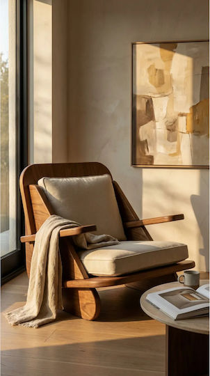 Hochlehner-Sessel Braun 65x74x65cm