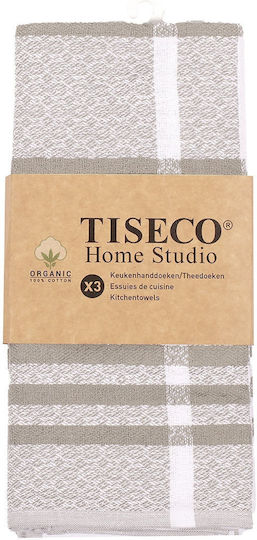 Tiseco Tiseco Küchentuch aus 100% Baumwolle in Beige Farbe 50x70cm 3 Stück