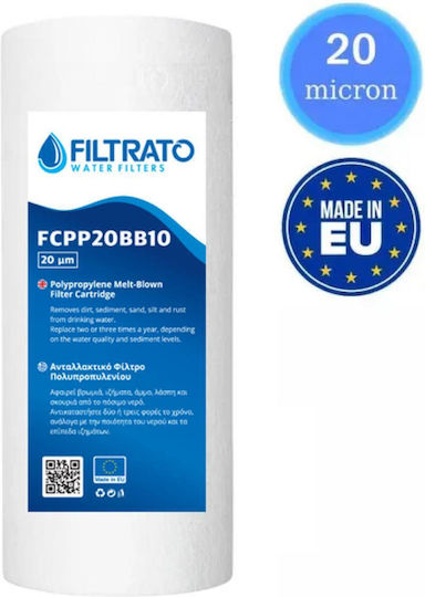 Filtrato Резервен Филтър За Вода Под Мивката / Централно Снабдяване От Полипропилен 10" FCPP20BB10 20 мкм