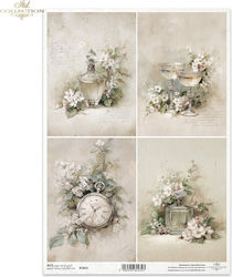 Reispapier Decoupage A4 Vintage Muster Retro De...