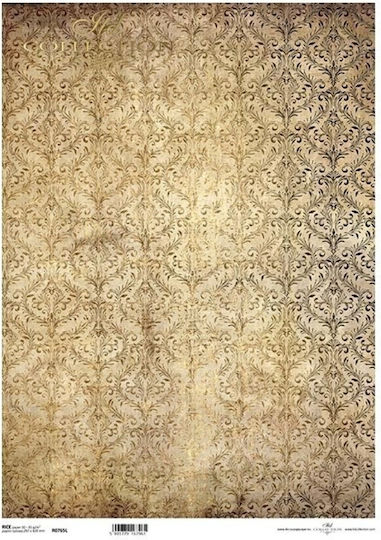 Ριζόχαρτο Decoupage Α3 Vintage Damask Χρυσό Μαύρο Itd