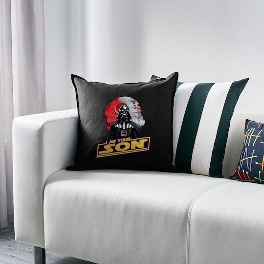 Star Wars I Am Your Son Pernă Canapea Neagră 100% Bumbac Umplutură Inclusă 50x50cm