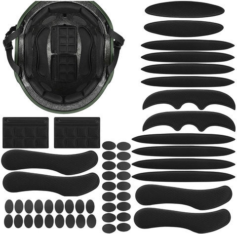 Set 54 Inserții Cască Bicicletă Zola Diverse Mărimi Forme Spumă Eva Bază Adezivă Prindere Velcro Negre