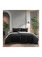 Sleep Time Set Huse Pentru Pilote 240x220cm Superdublu Cu 2 Fețe De Pernă Alb Negru