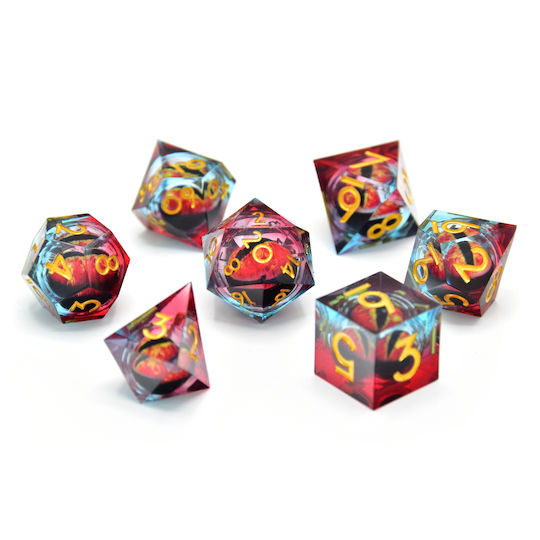 Chromatic Dragon's Gaze Floating Eye Rpg Dice Set