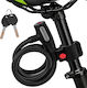 Bicycle Lock Key Zola 150 Cm Spiral Cable 12 Mm Thickness Pvc Coating Uv Resistant Ipx5 Black