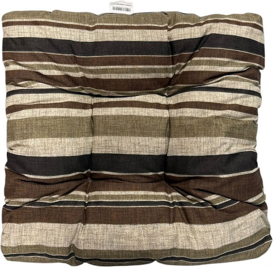 Garden Chair Cushion Bamboo Brown Checkered 38x38cm