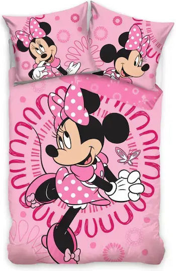 Disney Set Cearceaf Pentru Copii Single Roz