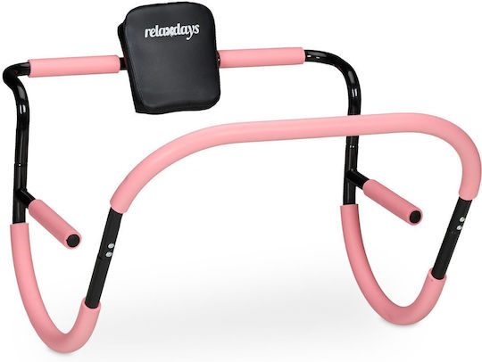 Relaxdays Aparat Abdominal Roz Negru 68,5x69x65 Cm Suport Pentru Gât Capacitate 100 Kg