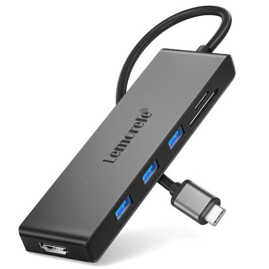 Lemorele X23L USB-C Докинг Станция с HDMI 4K PD Черен